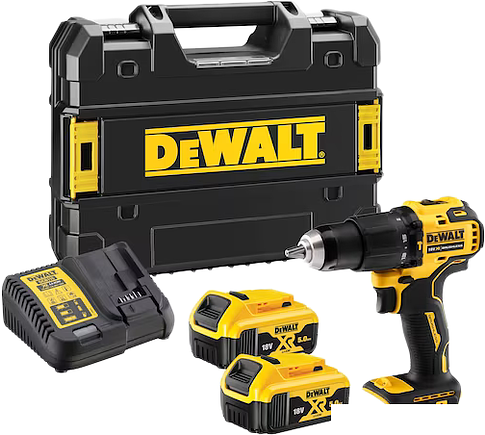 Ударная дрель-шуруповерт DeWalt DCD709P2T (с 2-мя АКБ 5 Ач, кейс)