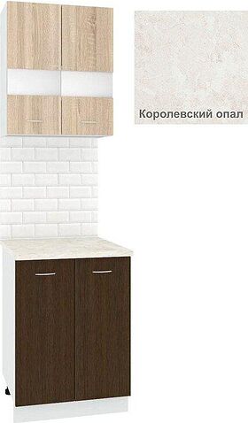 Готовая кухня Кортекс-мебель Корнелия Экстра 60рс2д (дуб сонома/венге/королевский опал)