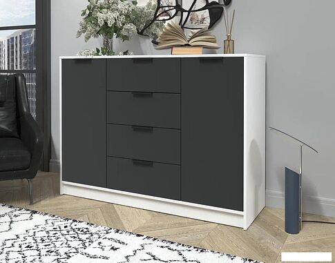 Тумба Интерлиния Концепт КТ-Т140 (антрацит/белый платинум)