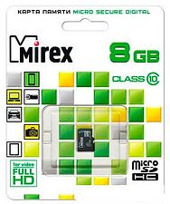 Карта памяти Mirex microSDHC (Class 10) 8GB (13612-MC10SD08)