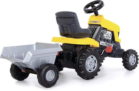 Педальная машинка Полесье Каталка-трактор с педалями Turbo с полуприцепом 89328