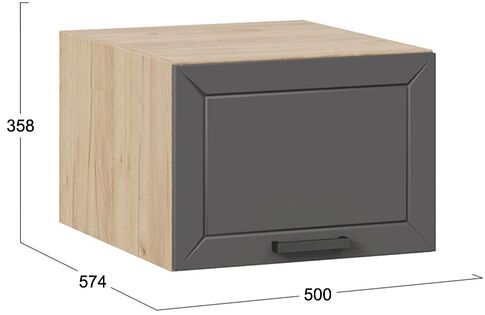 Шкаф навесной Трия Лорас 1В5ГП (дуб крафт золотой/холст вулкан)