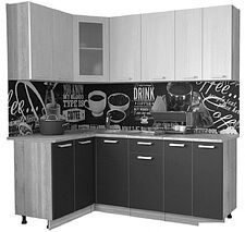 Готовая кухня Интерлиния Мила 12x20 (бетон-бетон-кастилло темный)