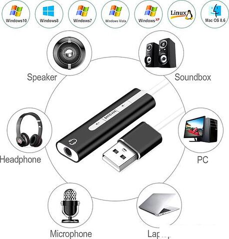 USB аудиоадаптер Orient AU-04PLB