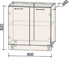 Шкаф напольный Интерлиния Компо НШ80р-2дв (дуб венге)