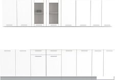 Готовая кухня Интерлиния Мила 30 без столешницы (белый платинум)