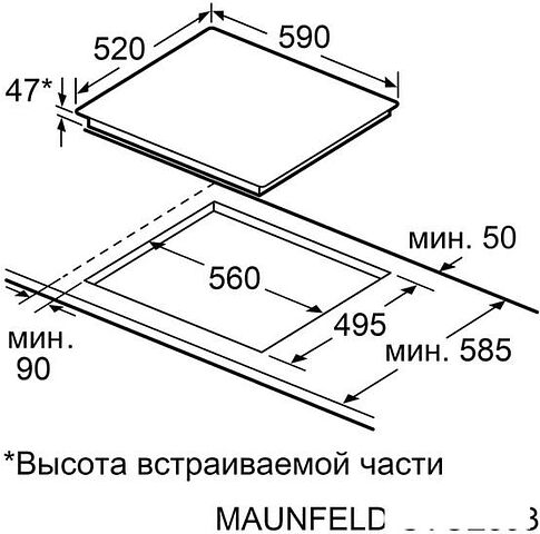 Варочная панель MAUNFELD CVCE593STBK Lux