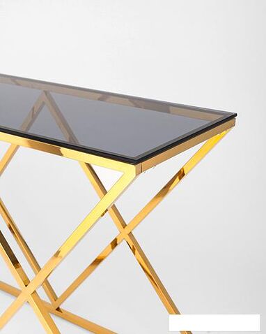 Консольный стол Stool Group Инсигния 115x30 ECST-026-TG-SK (стекло Smoke/сталь золото)