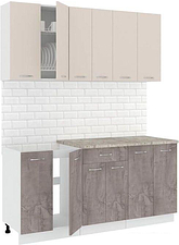 Готовая кухня Кортекс-мебель Корнелия Лира-лайт 1.7м (капучино/оникс/марсель)