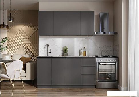 Готовая кухня Артём-Мебель Мэри СН-114 ДСП 1.6м (серый графит)