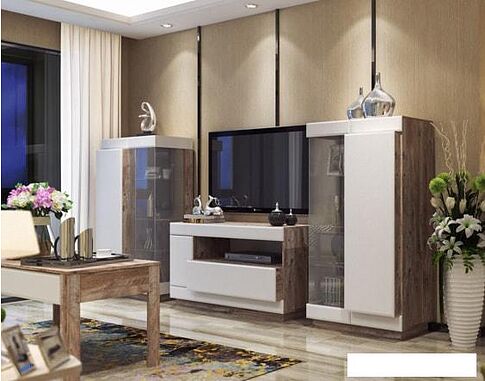 Журнальный столик КМК Мебель Роксет 0554.9 (дуб юккон/белый глянец)