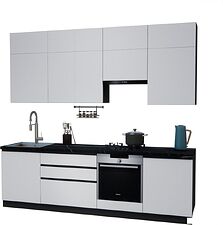 Готовая кухня ВерсоМебель Эко Премиум 2.6 (белый фасадный/ст. тунис)