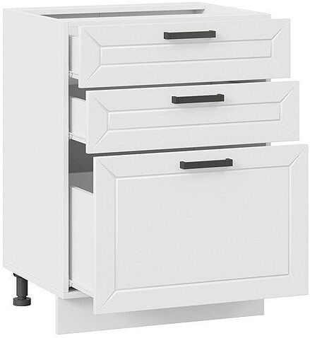 Шкаф напольный Трия Лорас 1Н6Я3 (белый/холст белый)