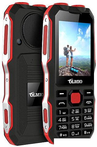 Кнопочный телефон Olmio X02 (черный/красный)