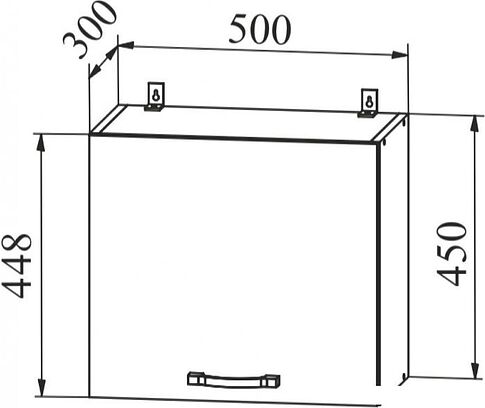 Шкаф навесной ДСВ Тренто ВПГ 500 (серый/белый)