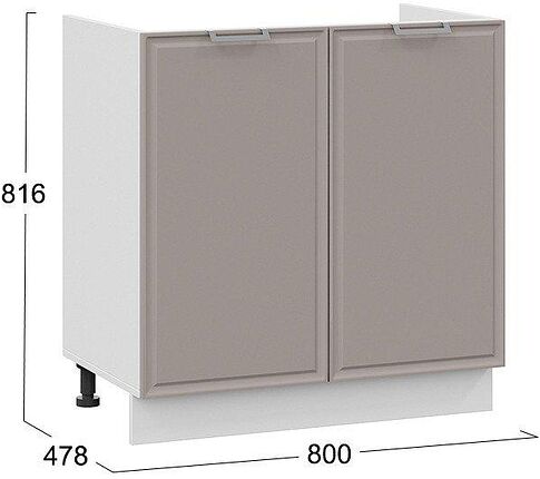 Шкаф напольный Трия Белладжио 1Н8М (белый/софт капучино)