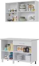 Готовая кухня Горизонт Trend 1200 (мрамор арктик/бетон грей)