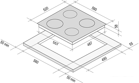 Варочная панель Krona Storno 60 BL