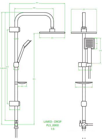 Душевая система  Laveo Drop PL5 00KX