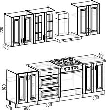 Готовая кухня Интермебель Бостон-4 1.8м (ясень капучино софт/дуб флагстаф темный)