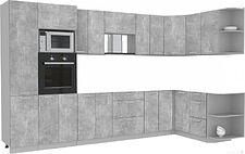 Готовая кухня Интерлиния Мила Лайт 1.68x3.4 правая без столешницы (бетон) Готовая кухня Интерлиния Мила Лайт 1.68x3.4 правая без столешницы (бетон)