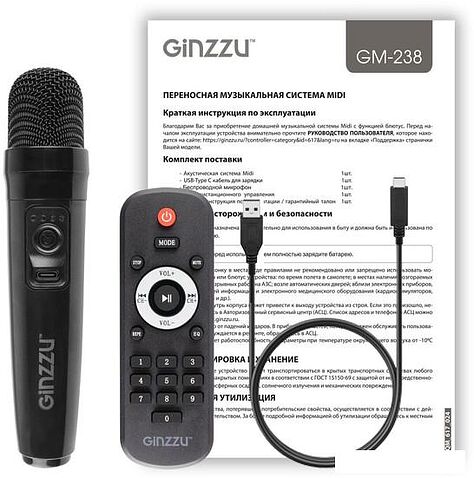 Колонка для вечеринок Ginzzu GM-238