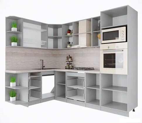 Готовая кухня Интерлиния Мила Крафт 1.68x2.6 левая (дуб английский)