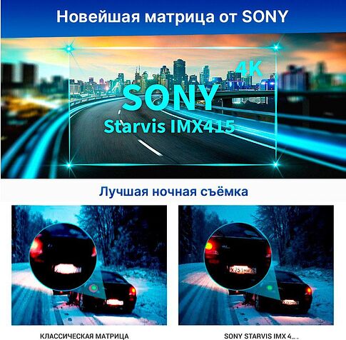 Видеорегистратор-GPS информатор (2в1) TrendVision TDR-725 Real 4K 2CH