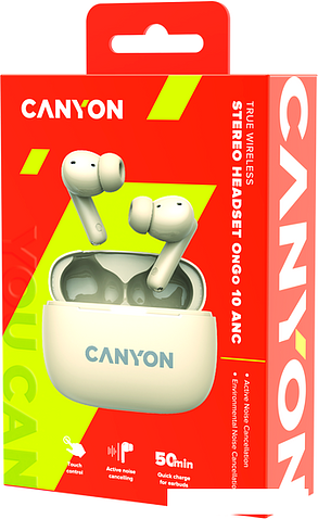 Наушники Canyon OnGo 10 ANC TWS-10 (бежевый)