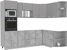 Готовая кухня Интерлиния Мила Лайт 1.68x2.6 правая без столешницы (серебристый/бетон) Готовая кухня Интерлиния Мила Лайт 1.68x2.6 правая без столешницы (серебристый/бетон)