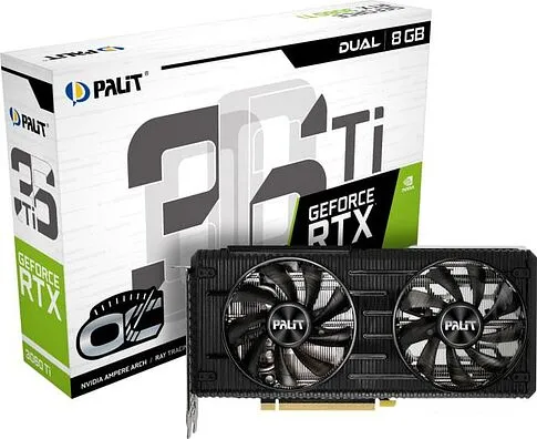Видеокарта Palit GeForce RTX 3060 Ti Dual OC 8GB GDDR6 NE6306TS19P2-190AD