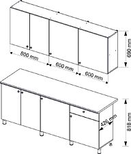 Готовая кухня Горизонт Point 200 (белый/дуб золотой/бетон)
