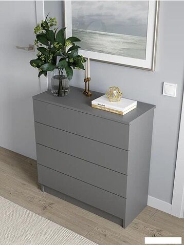 Комод Горизонт Нео 760 4 ящика (серый графит)