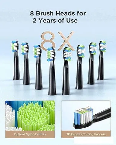 Электрическая зубная щетка Fairywill E11 (черный, 8 насадок)