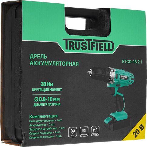 Дрель-шуруповерт Trustfield ETCD-18.2.1 (с 2-мя АКБ, кейс)