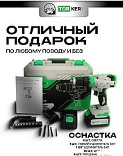 Дрель-шуруповерт Torker MA20-6 (с 2-мя АКБ, кейс, оснастка)