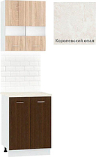 Готовая кухня Кортекс-мебель Корнелия Экстра 60р2д (дуб сонома/венге/королевский опал)