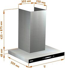 Кухонная вытяжка Backer CH60E-TGL200 SSBK Glass