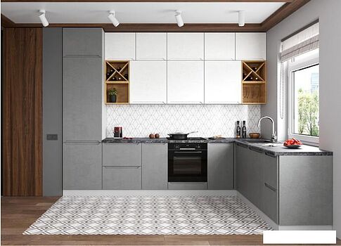 Шкаф напольный ДСВ Тренто СДШ 450 (серый/белый)