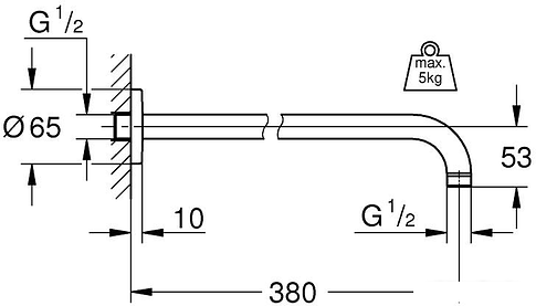 Держатель верхнего душа Grohe Rainshower 28361000 (хром)