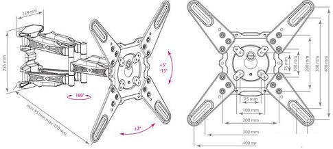 Кронштейн Kromax ATLANTIS-45 (темно-серый)
