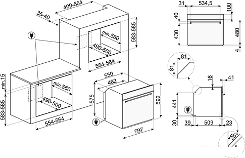 Электрический духовой шкаф Smeg SOP6302TX