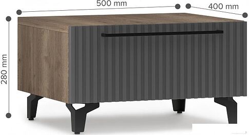 Тумба Shtabe Gross 6101 (RAL 7012/H1181/черный)