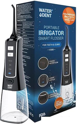 Ирригатор  Waterdent Smart Flosser V300 + жидкость для ирригатора антибактериальный комплекс 100 мл