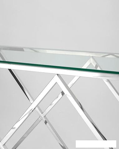 Консольный стол Stool Group Инсигния 120x40 ECST-026 (прозрачное стекло/сталь серебристый)