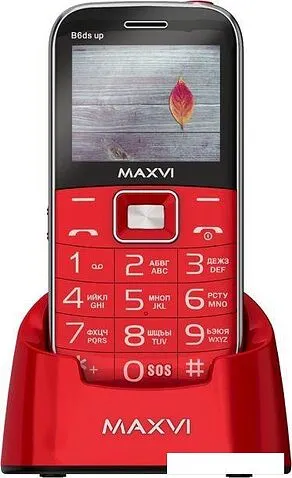 Кнопочный телефон Maxvi B6ds up (красный)