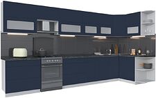 Готовая кухня Интерлиния Мила Матте 1.5x4.0 Б правая (индиго/индиго глянец/кастилло темный) Готовая кухня Интерлиния Мила Матте 1.5x4.0 Б правая (индиго/индиго глянец/кастилло темный)