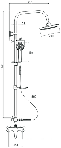 Душевая система Deante Neo Joko NBJ 01RK