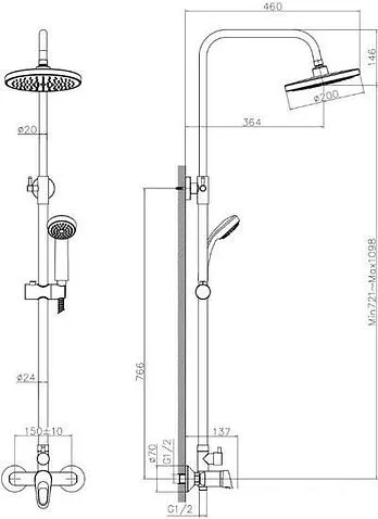 Душевая система Decoroom DR21070