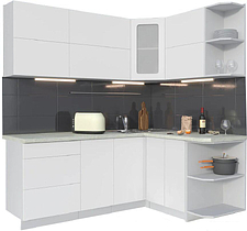 Готовая кухня Интерлиния Мила Матте 1.5x2.0 А правая (белый-белый-опал светлый)